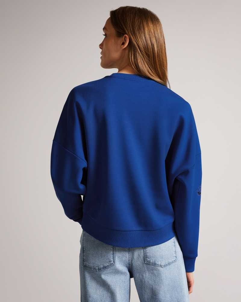 Dark Blue Ted Baker Fllo Laser Cut Sweater | US0001033