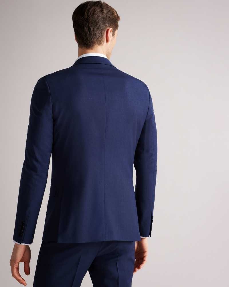 Dark Blue Ted Baker Sinjjs Slim Fit Plain Suit Jacket | US0000722