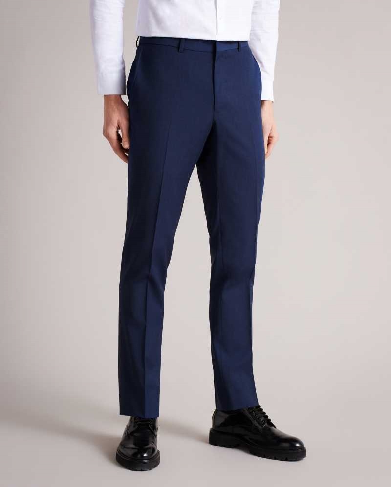 Dark Blue Ted Baker Sinjts Slim Fit Plain Suit Trousers | US0000730