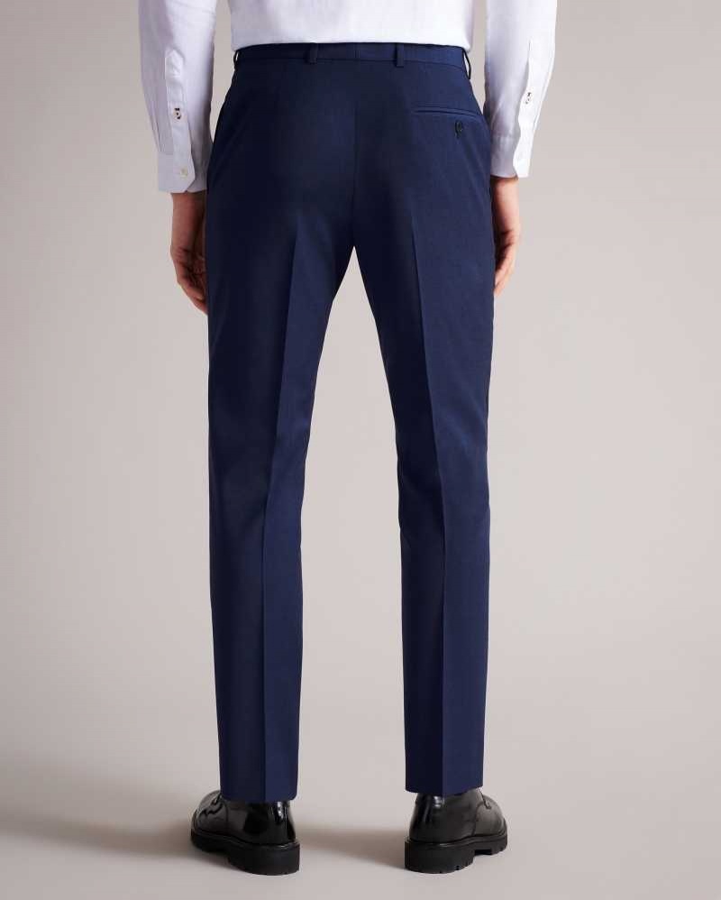 Dark Blue Ted Baker Sinjts Slim Fit Plain Suit Trousers | US0000730