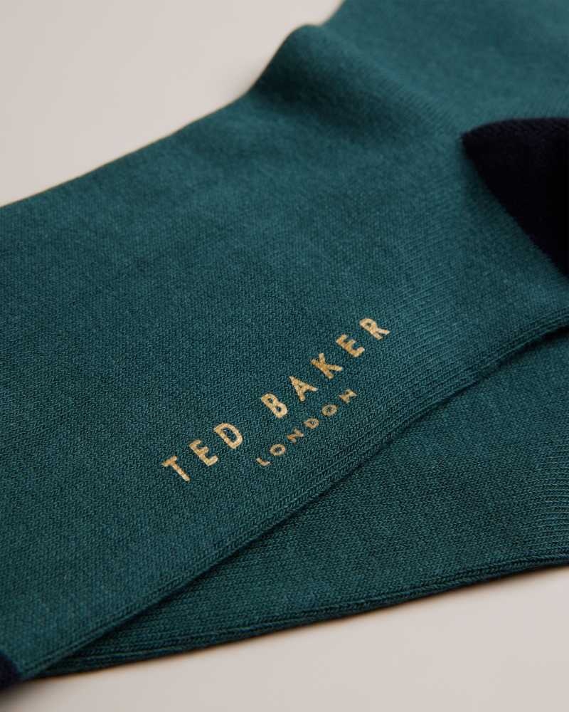 Dark Green Ted Baker Clasic Plain Socks | US0001922