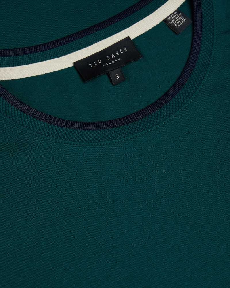 Dark Green Ted Baker Helpa Short Sleeve T-Shirt | US0000885