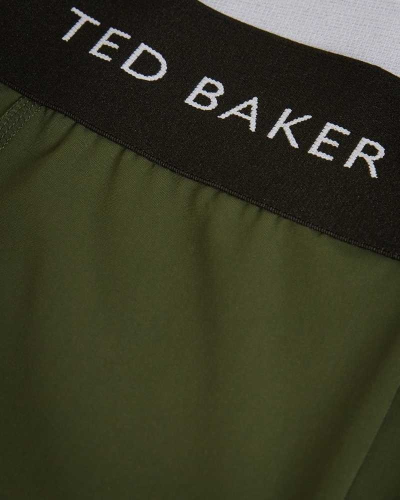 Dark Green Ted Baker Llaneyy Breathable Branded Leggings | US0001145