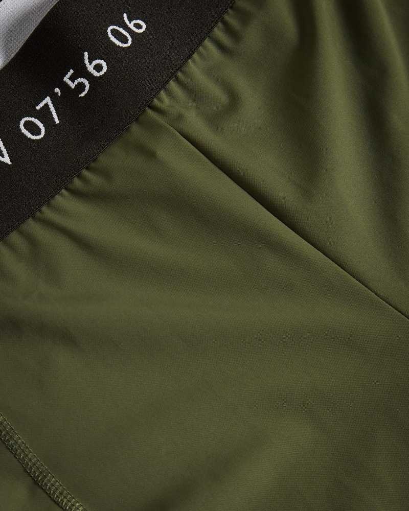 Dark Green Ted Baker Lleeya Branded Cycling Shorts | US0000682