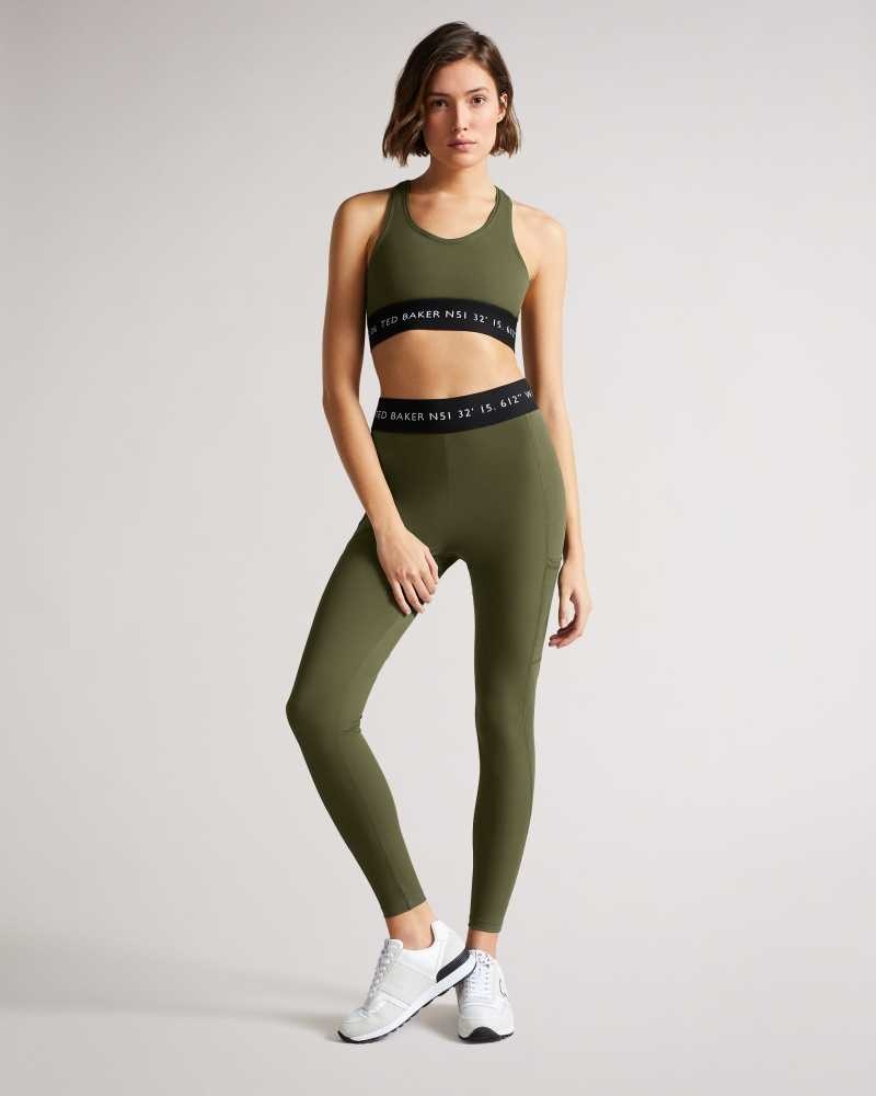 Dark Green Ted Baker Lluuccy Breathable Racerback Bralette | US0000736