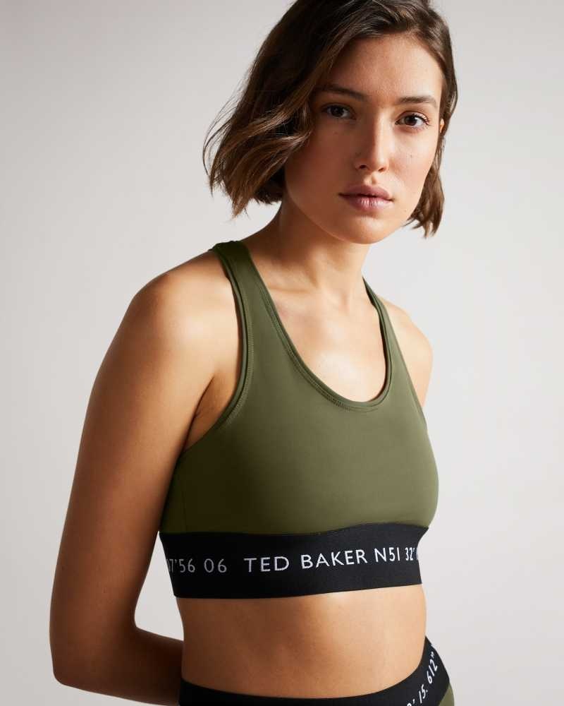 Dark Green Ted Baker Lluuccy Breathable Racerback Bralette | US0000736