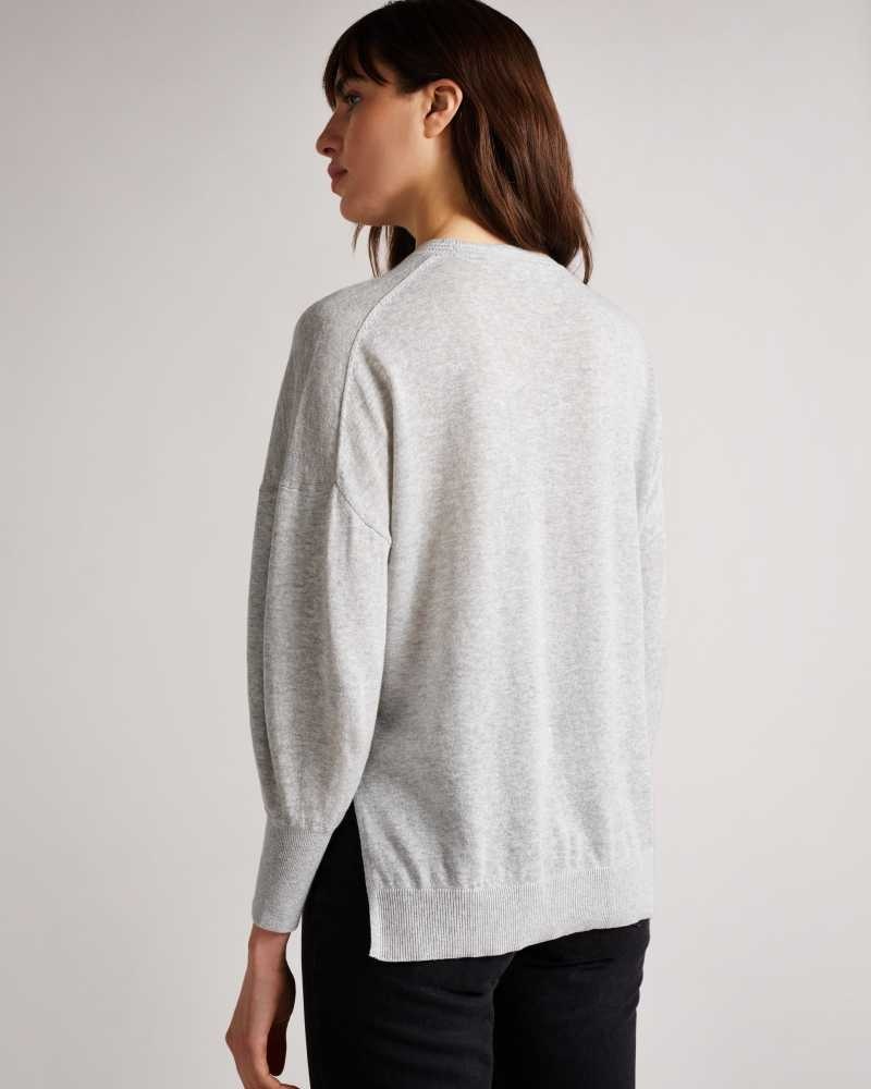 Dark Grey Ted Baker Nicci Sleeve Detailed Jumper | US0000343