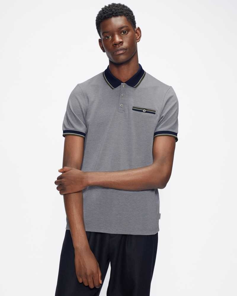 Dark Navy Ted Baker Chipa Short Sleeve Polo Shirt | US0000559