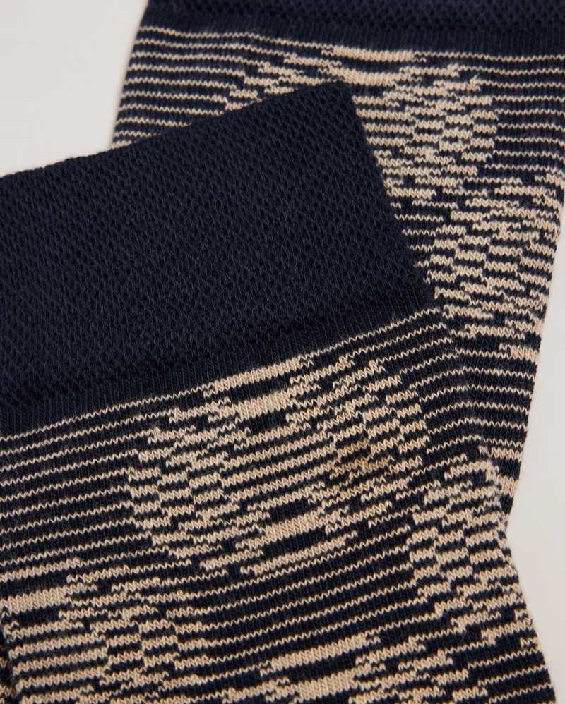 Dark Navy Ted Baker Circsok Circular Geometric Socks | US0001911