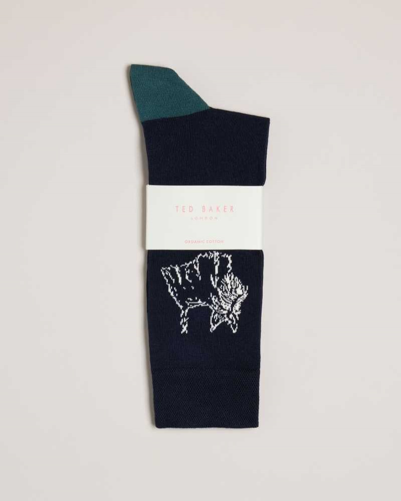 Dark Navy Ted Baker Dogsock Scottie Dog Print Socks | US0001934