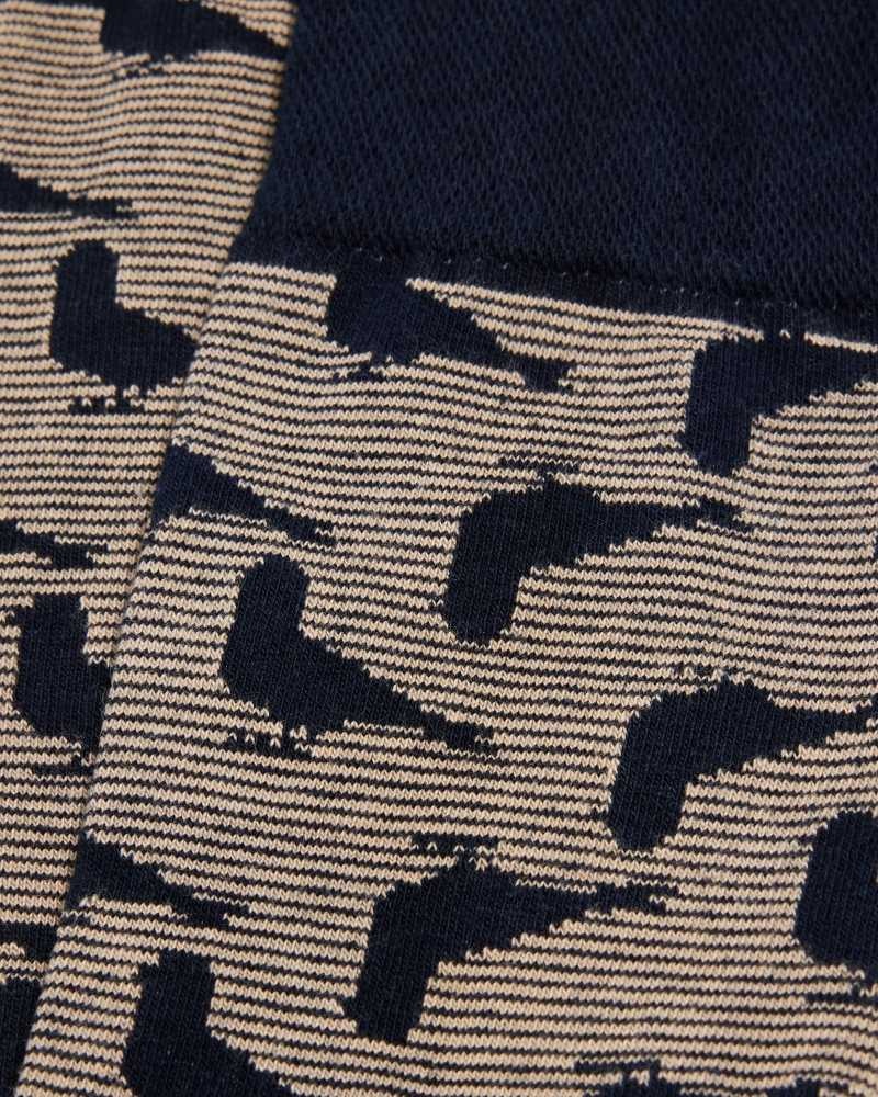 Dark Navy Ted Baker Pidgsok Pigeon Print Socks | US0001941