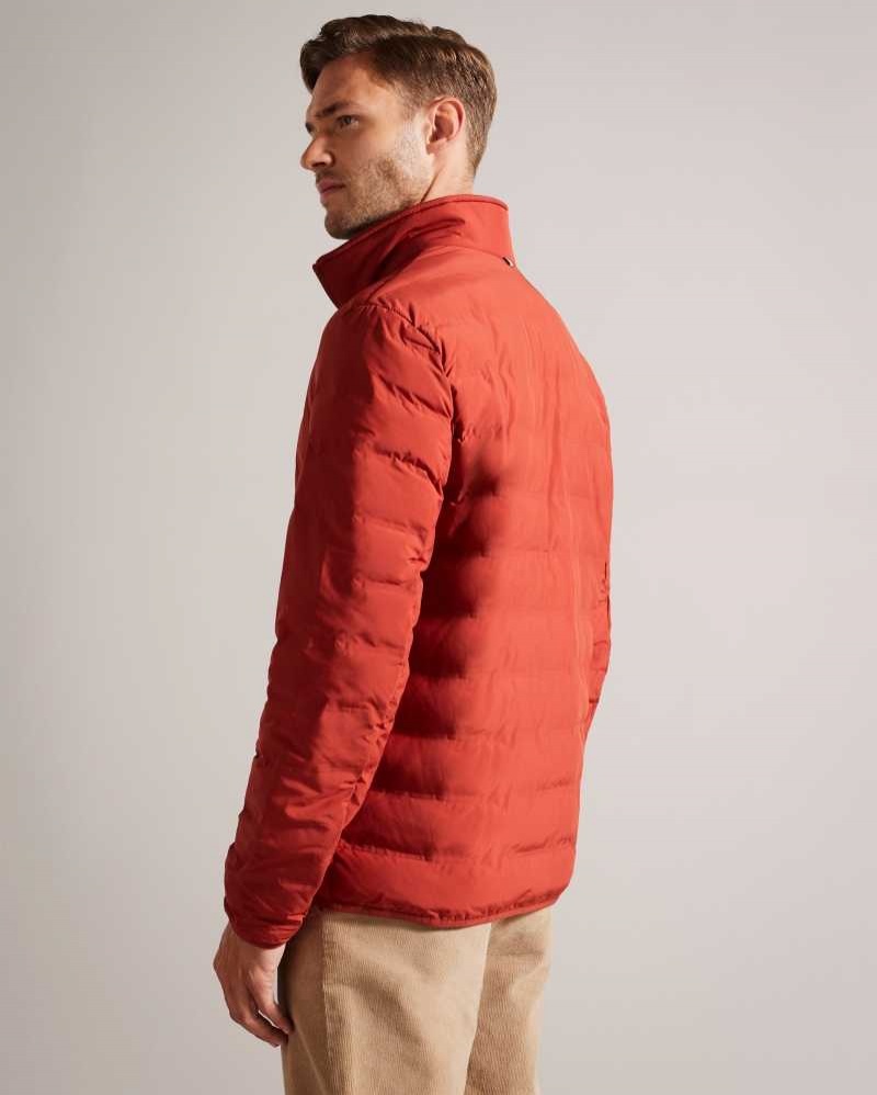 Dark Orange Ted Baker Tucson Slim Quilt Puffer Jacket Jackets | US0000273