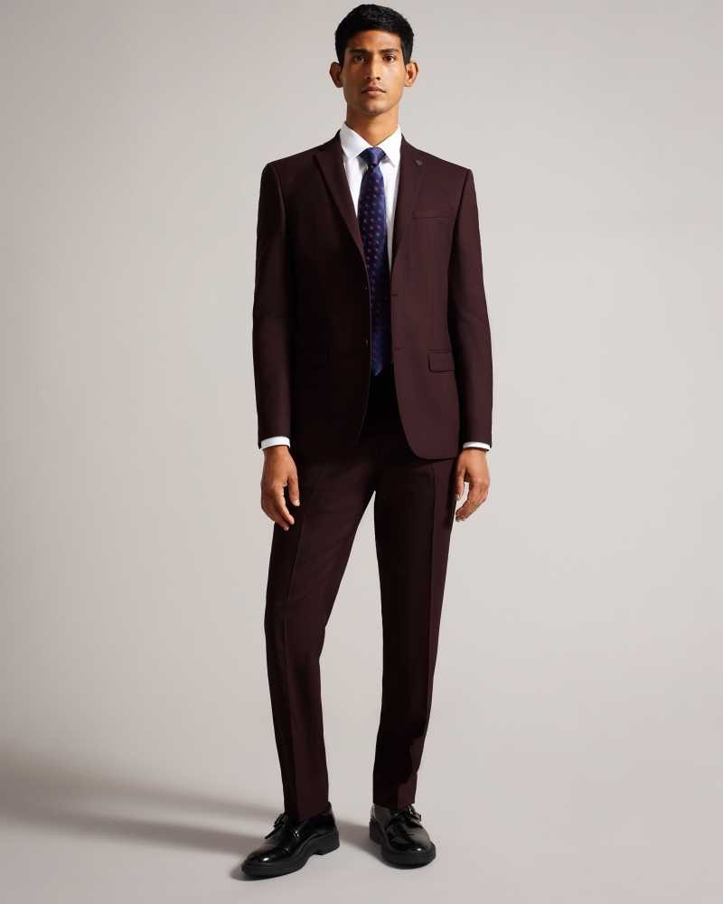 Dark Red Ted Baker Keelsj Slim Fit Wool Blend Suit Jacket Jackets | US0000256