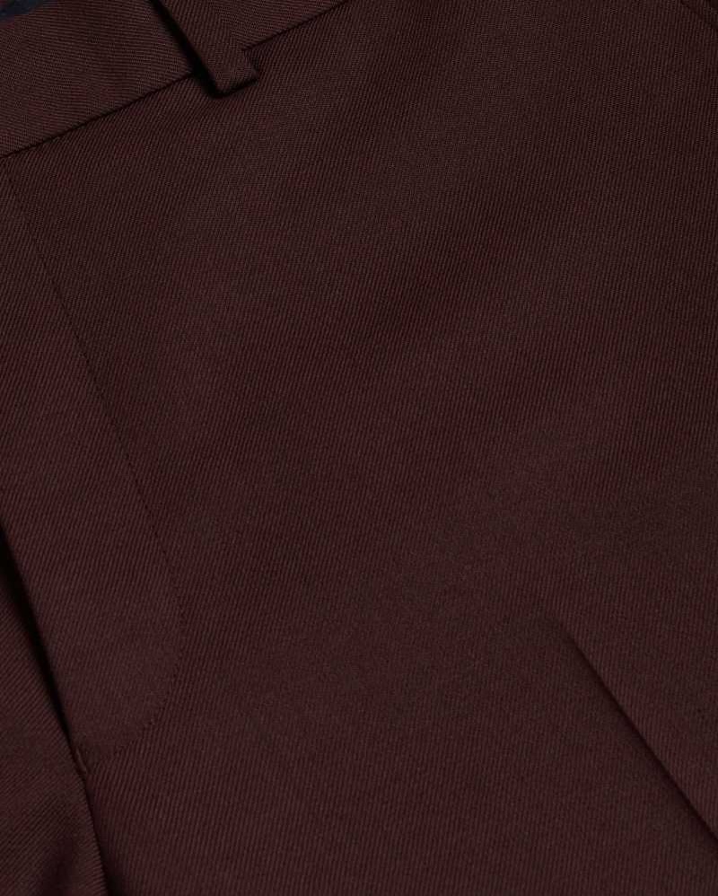 Dark Red Ted Baker Keelst Slim Fit Wool Blend Trousers | US0000724