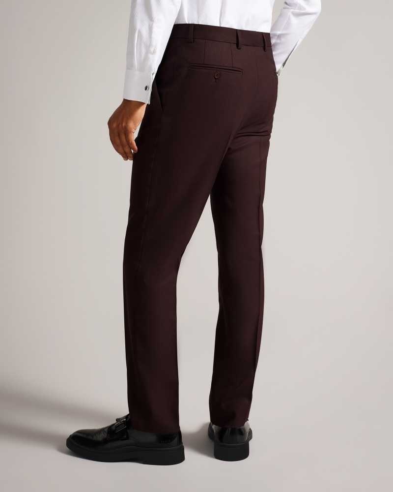 Dark Red Ted Baker Keelst Slim Fit Wool Blend Trousers | US0000724