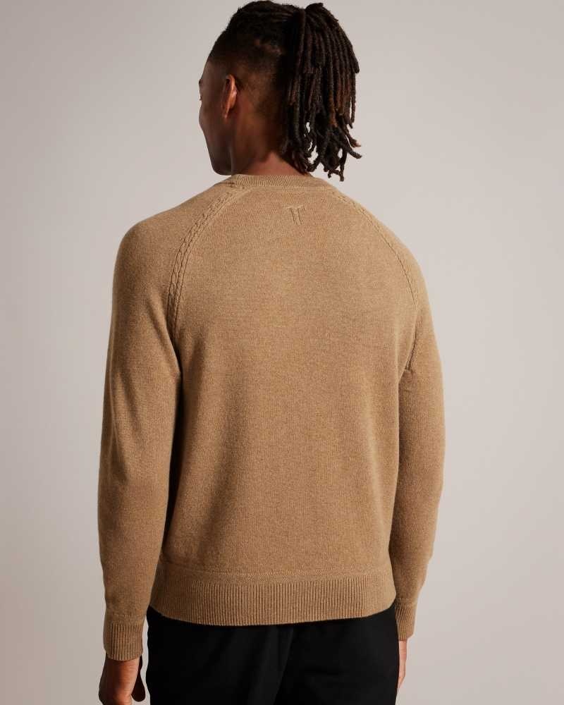 Dark Tan Ted Baker Glant Pure Cashmere Jumper | US0000388