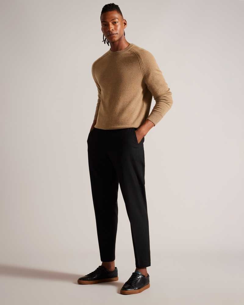 Dark Tan Ted Baker Glant Pure Cashmere Jumper | US0000388