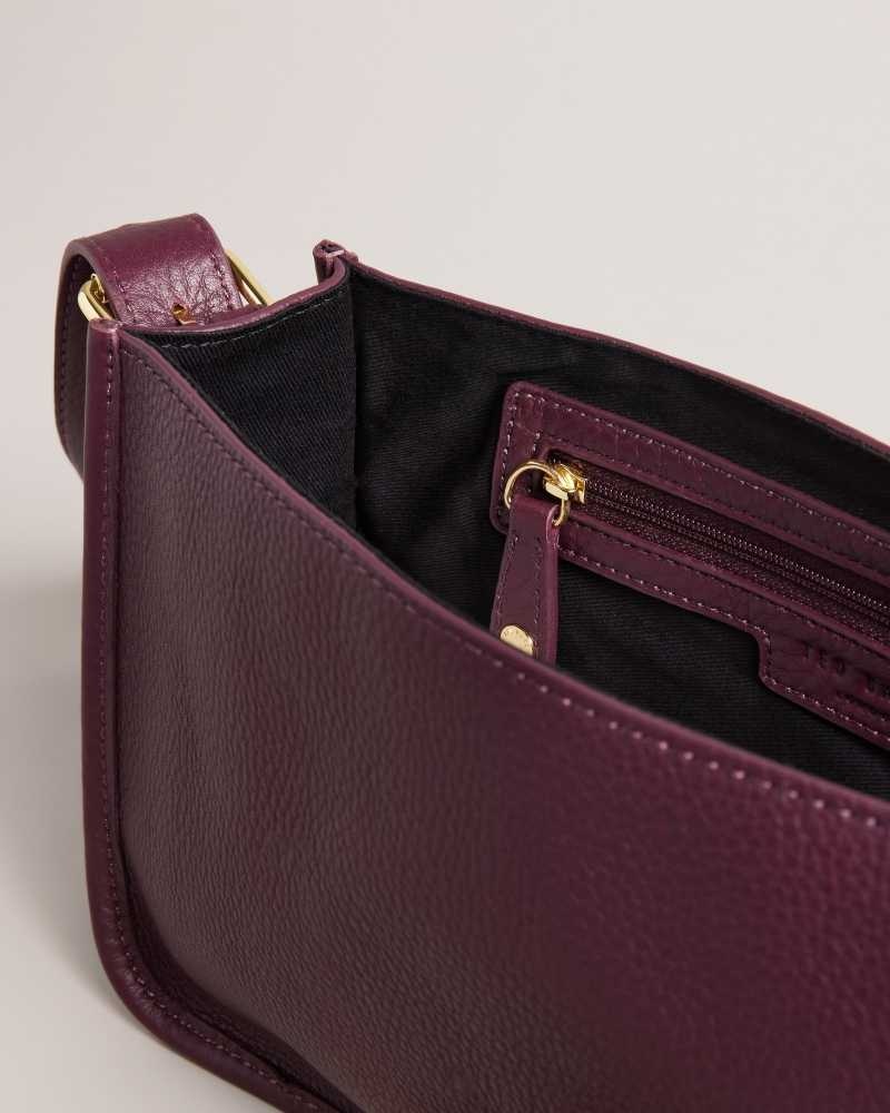 Deep Purple Ted Baker Markun Leather Crossbody Bag | US0001333