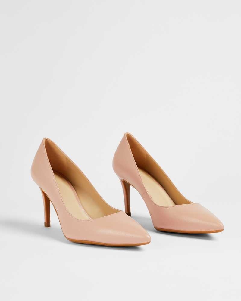 Dusky Pink Ted Baker Alysse Leather Court Shoes | US0002097