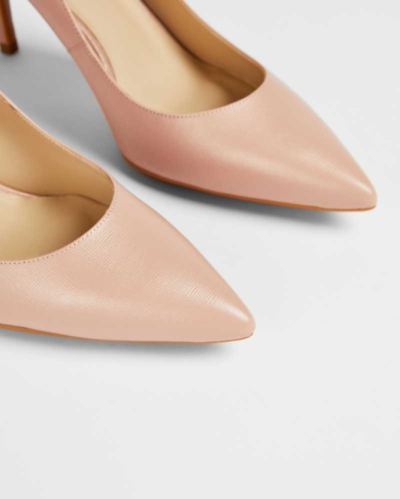 Dusky Pink Ted Baker Alysse Leather Court Shoes | US0002097