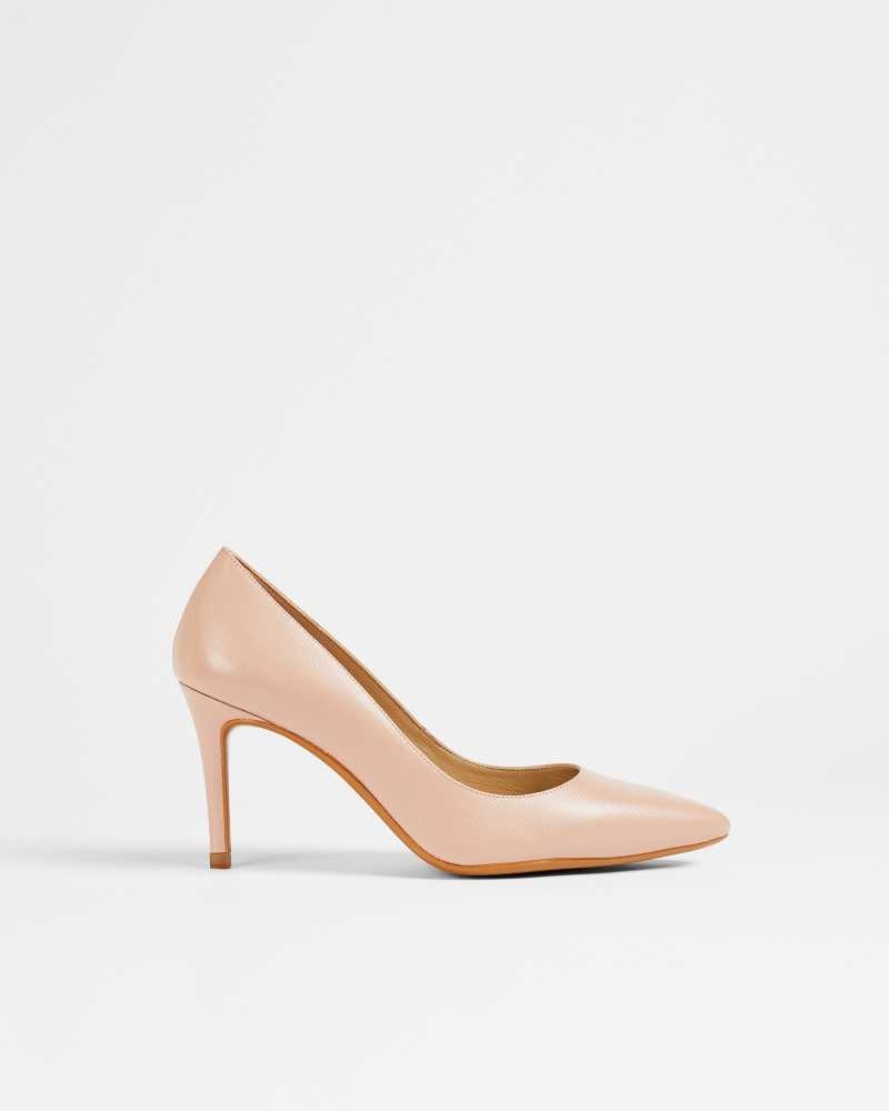 Dusky Pink Ted Baker Alysse Leather Court Shoes | US0002097