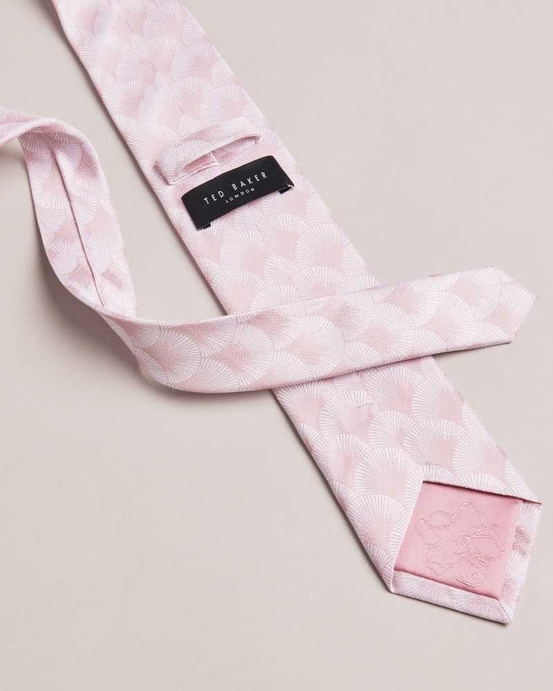 Dusky Pink Ted Baker Herro Fan Jacquard Tie | US0002015