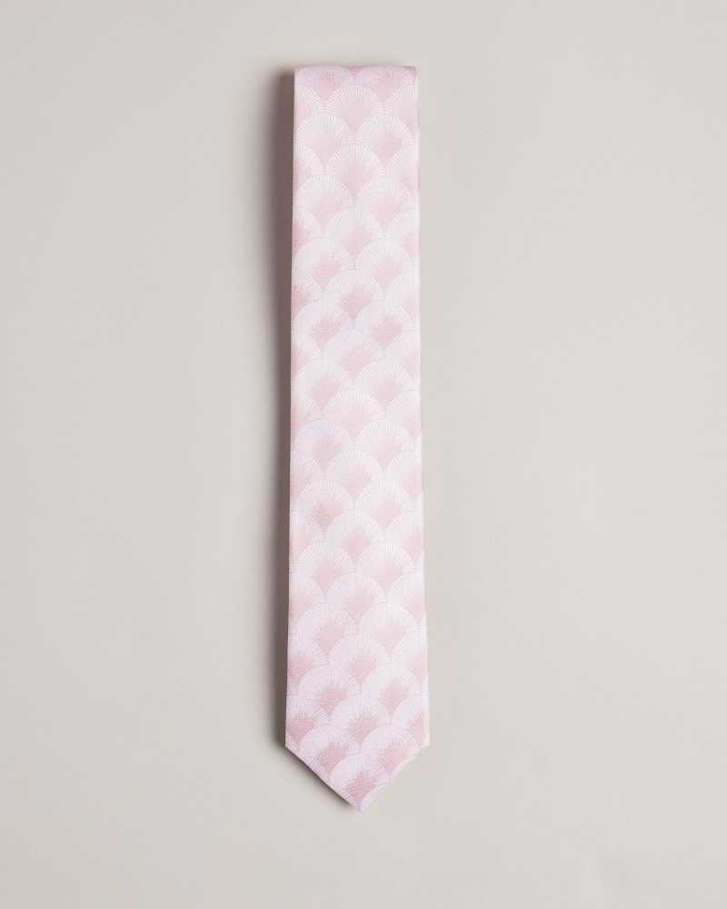 Dusky Pink Ted Baker Herro Fan Jacquard Tie | US0002015