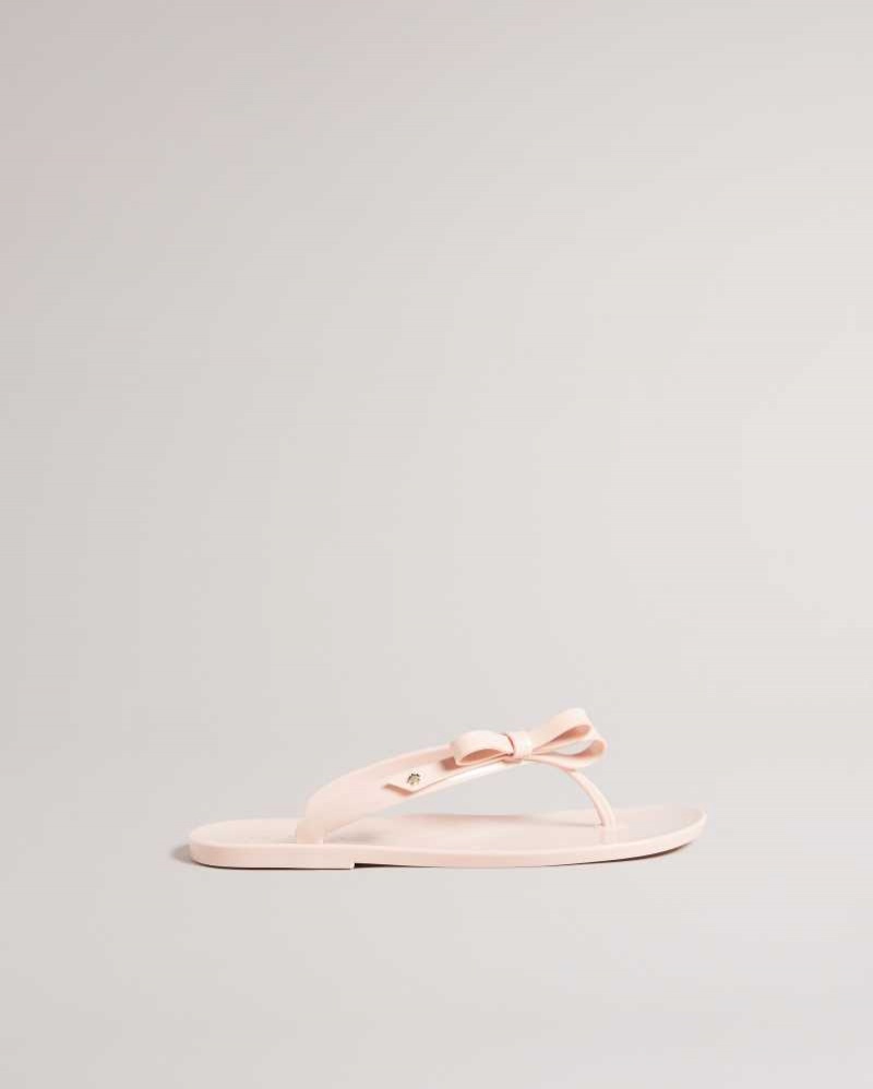 Dusky Pink Ted Baker Jassey Bow Flip Flops | US0002082