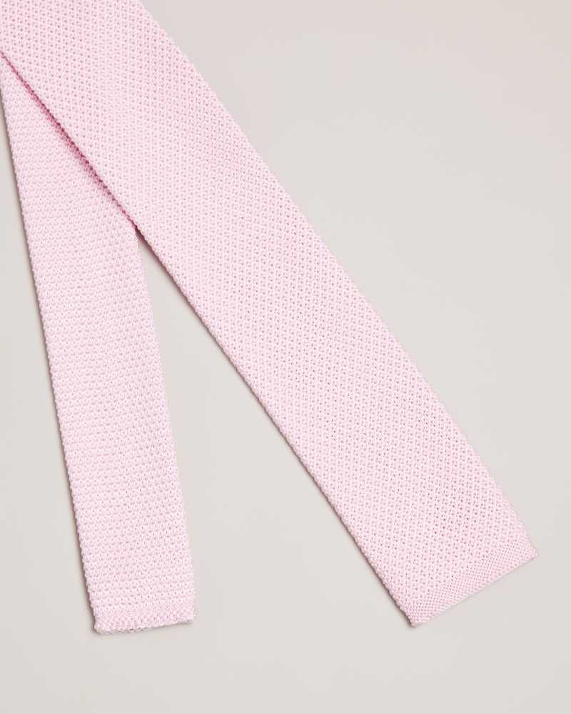 Dusky Pink Ted Baker Kallino Knitted Tie | US0002016