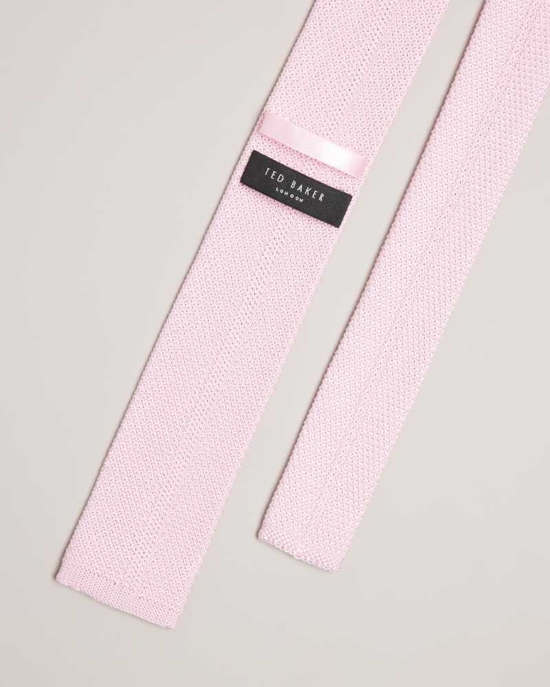 Dusky Pink Ted Baker Kallino Knitted Tie | US0002016