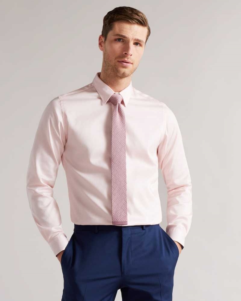 Dusky Pink Ted Baker Knitex Knitted Tie | US0002027