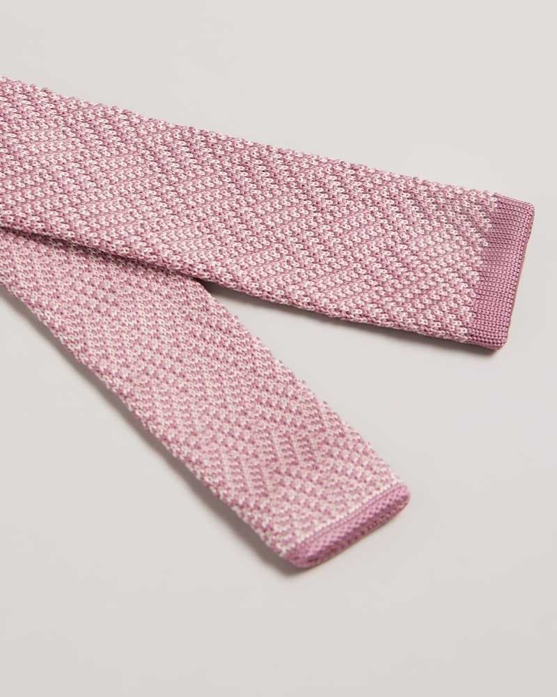 Dusky Pink Ted Baker Knitex Knitted Tie | US0002027