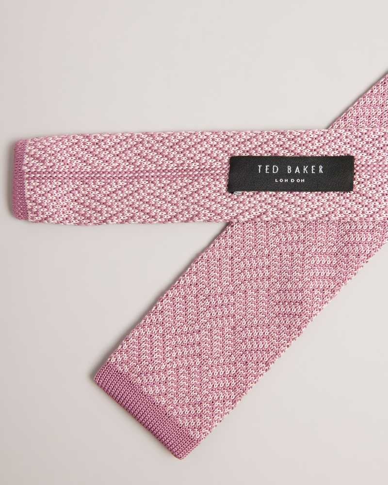 Dusky Pink Ted Baker Knitex Knitted Tie | US0002027