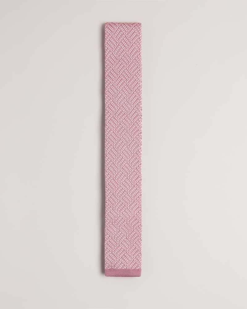 Dusky Pink Ted Baker Knitex Knitted Tie | US0002027