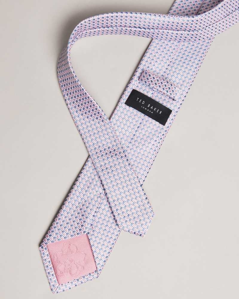 Dusky Pink Ted Baker Laertes Silk Lattice Tie | US0002014