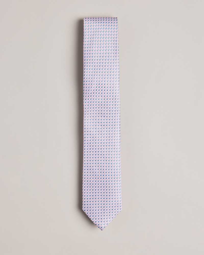 Dusky Pink Ted Baker Laertes Silk Lattice Tie | US0002014