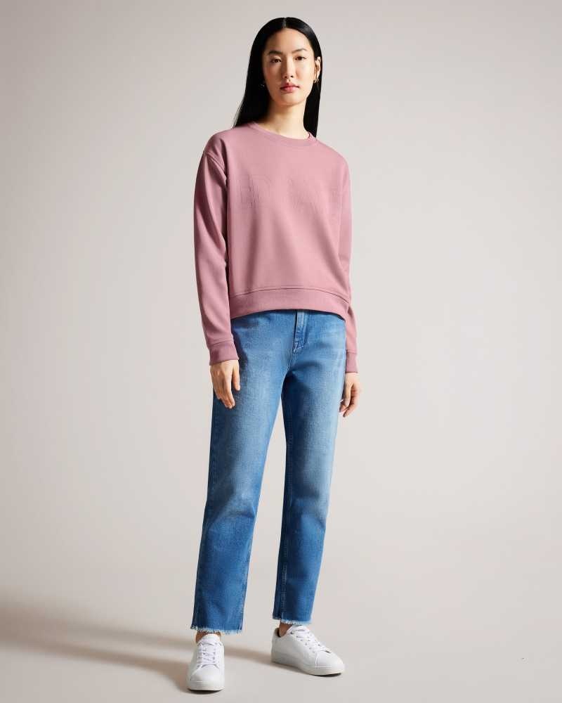 Dusky Pink Ted Baker Lorito Logo Sweatshirt | US0001058