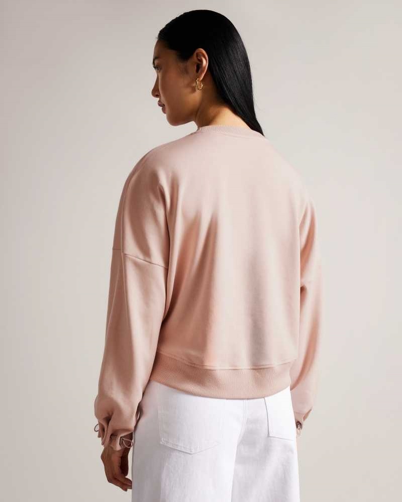 Dusky Pink Ted Baker Orietta Sweatshirt With Pleat Detail | US0000960