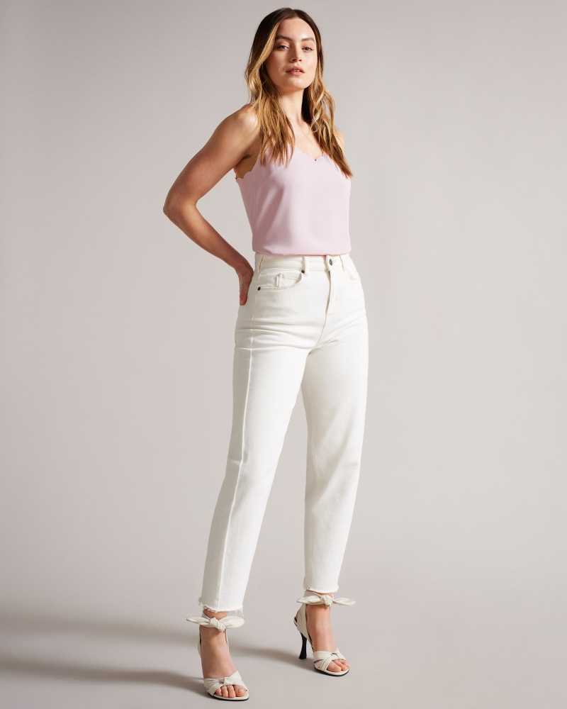 Dusky Pink Ted Baker Siina Scallop Neckline Cami Top | US0000981