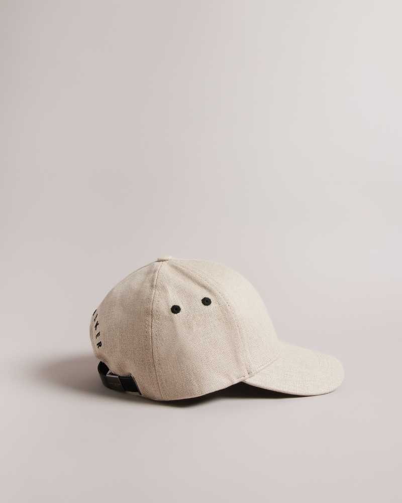 Ecru Ted Baker Briann Linen Baseball Cap Caps | US0001693