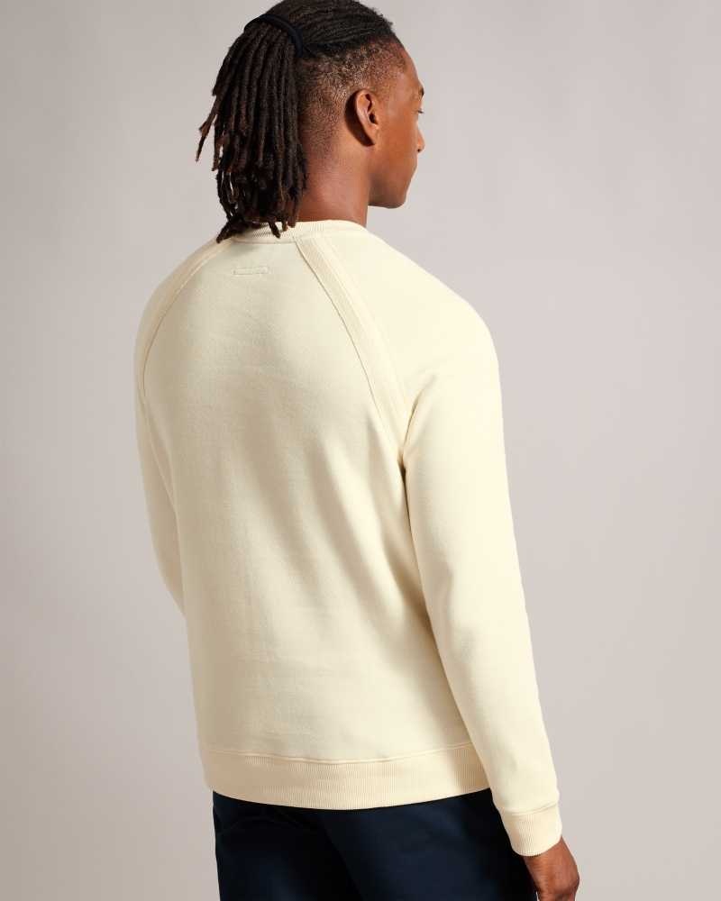 Ecru Ted Baker Devote Long Sleeve Raglan Detail Sweatshirt | US0000797