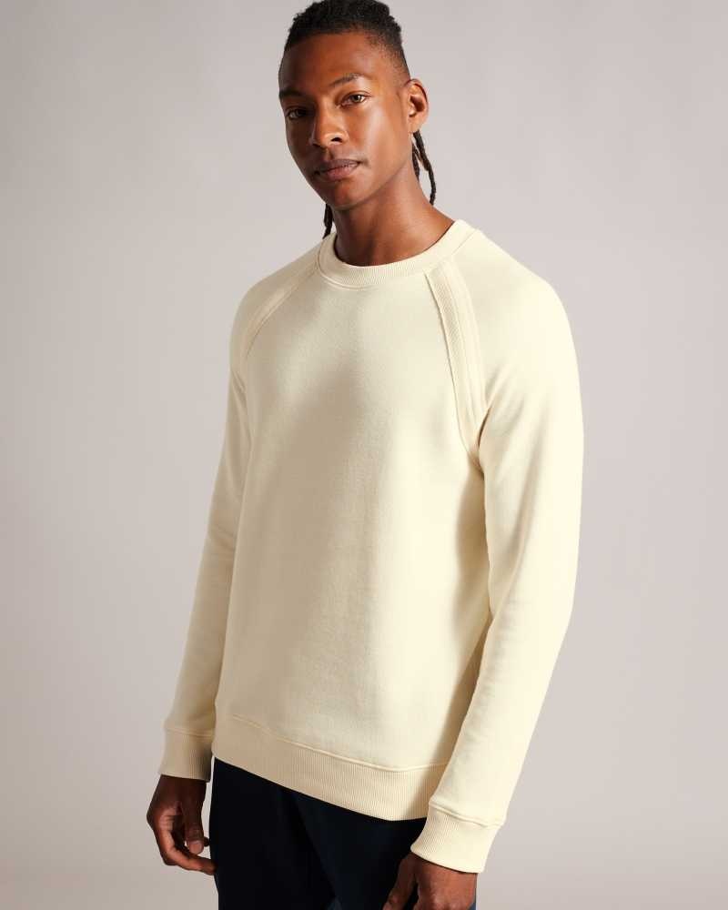 Ecru Ted Baker Devote Long Sleeve Raglan Detail Sweatshirt | US0000797