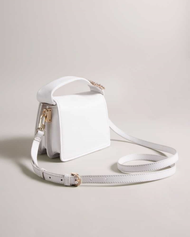 Ecru Ted Baker Emie Jewel Detail Crossbody Bag | US0001330