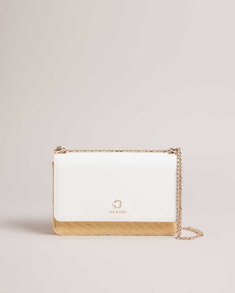 Ecru Ted Baker Magdie Magnolia Eyelet Woven Crossbody Bag | US0001310