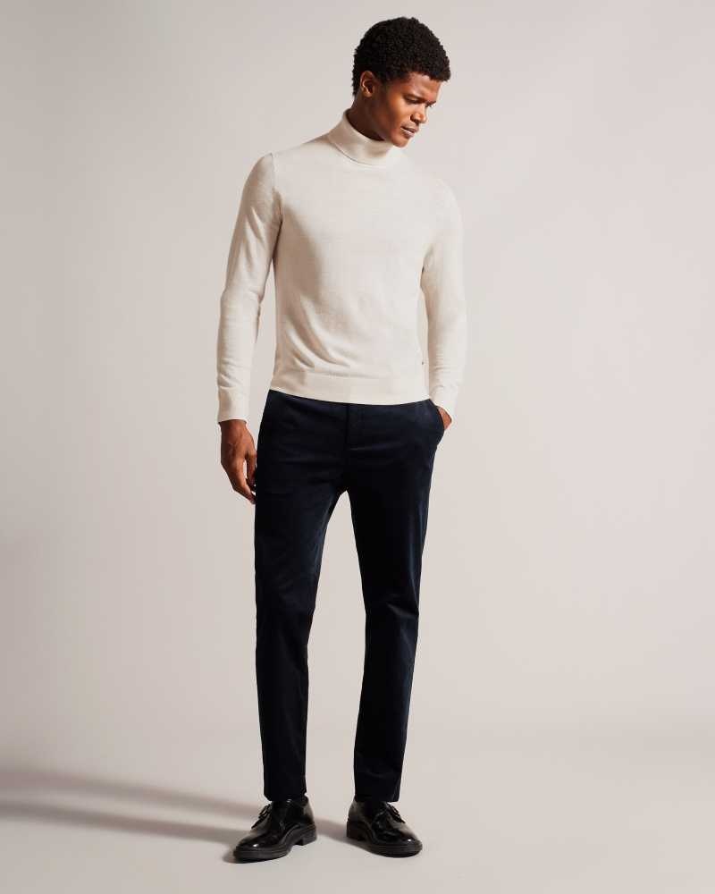 Ecru Ted Baker Rainger Merino Wool Roll Neck Jumper | US0000407