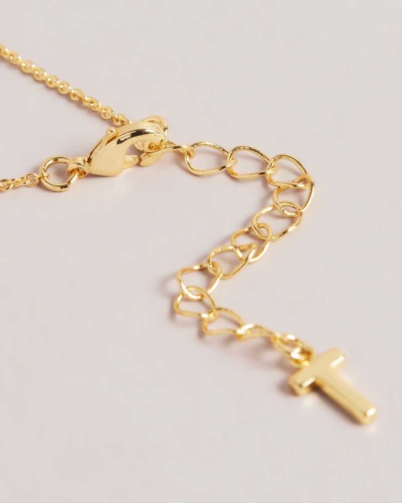 Gold Colour Ted Baker Clemmee Crystal Droplet Necklace Necklace | US0001848