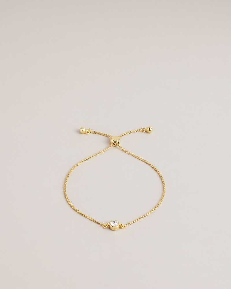 Gold Colour Ted Baker Sarsaa Crystal Charm Bracelet Bracelets | US0001742