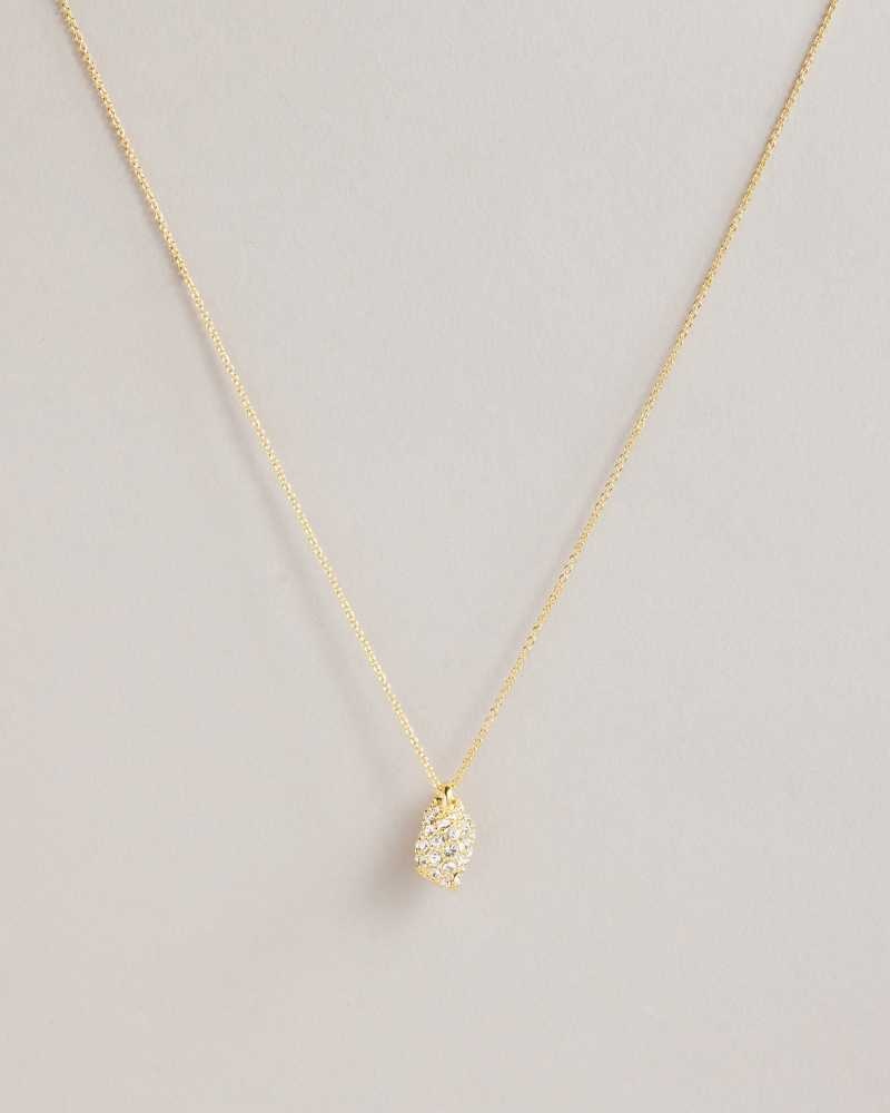 Gold Colour Ted Baker Sorayaa Crystal Shell Pendant Necklace Pendant Necklace | US0001865