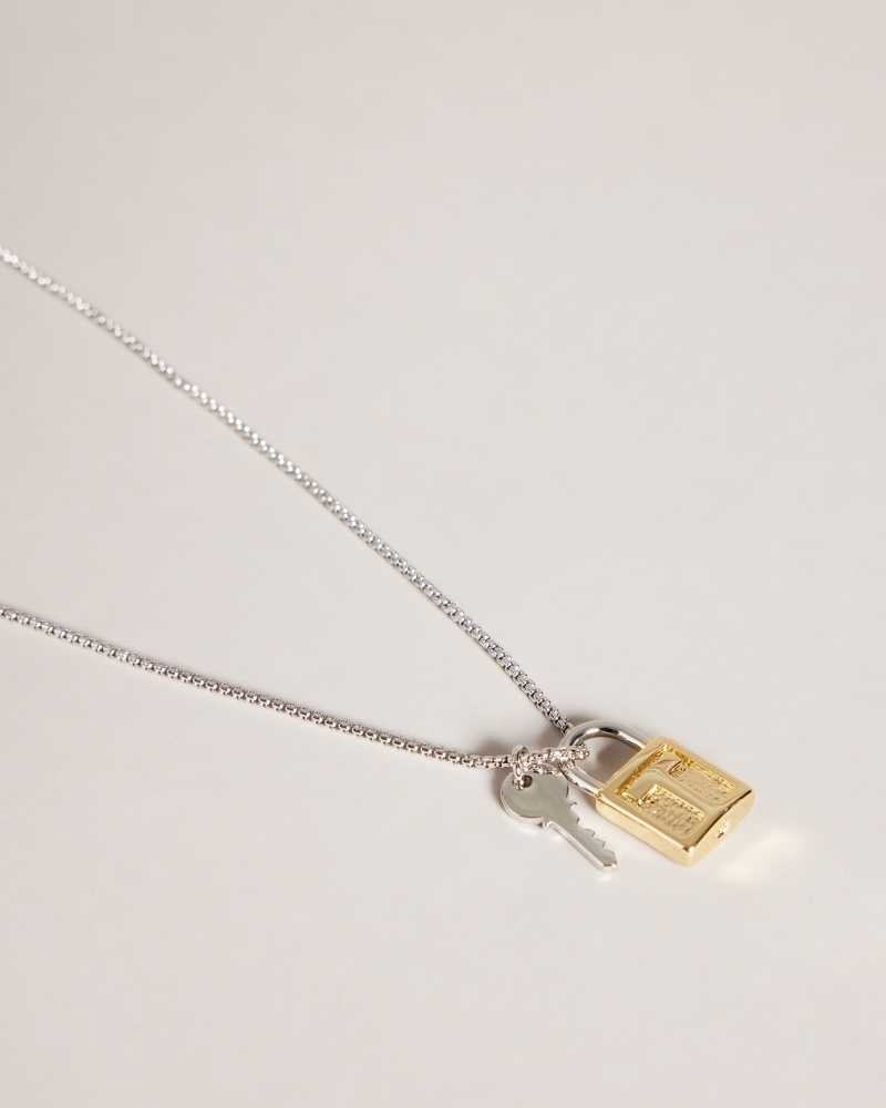 Gold Colour Ted Baker Tedla Tedlock Pendant Necklace Pendant Necklace | US0001880