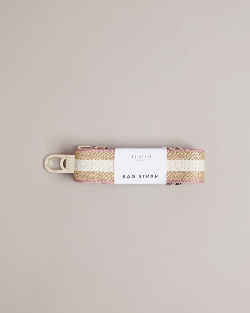 Gold Colour Ted Baker Webbiis Webbing Detachable Bag Strap | US0001341